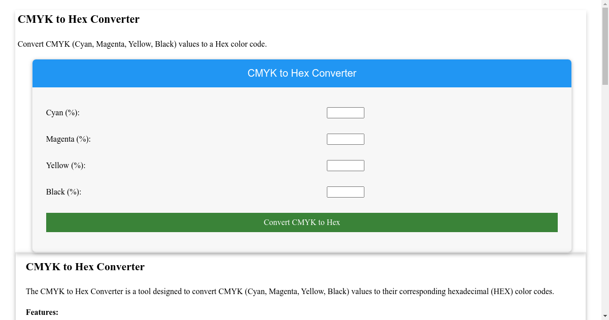 CMYK To Hex Converter Convert CMYK Values To Hex Color Code