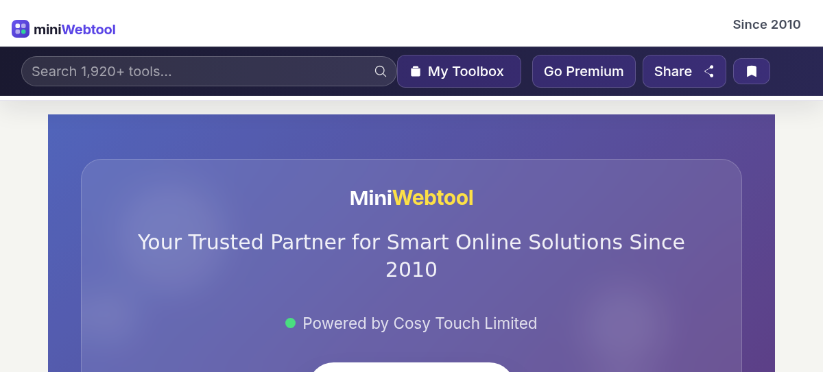 About Us & Contact - MiniWebtool.com