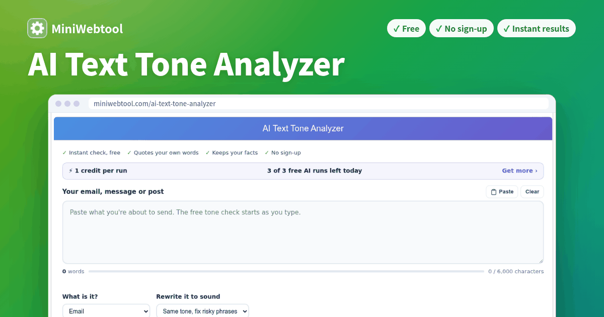 AI Text Tone Analyzer - Detect the Emotional Tone & Formality of Any Text