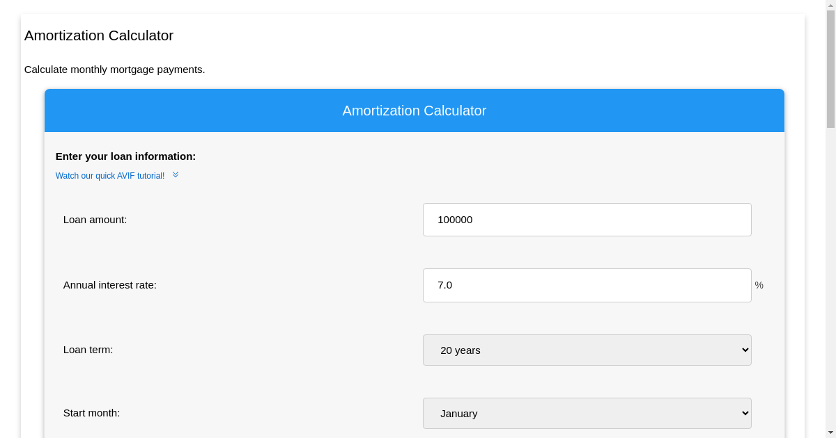 Amortization Calculator Calculate Monthly Mortgage Payments, View