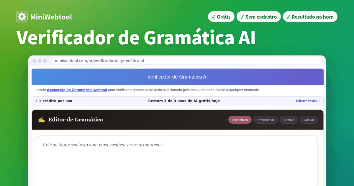 Verificador de Gramática AI - Ferramenta Gratuita de Correção ...