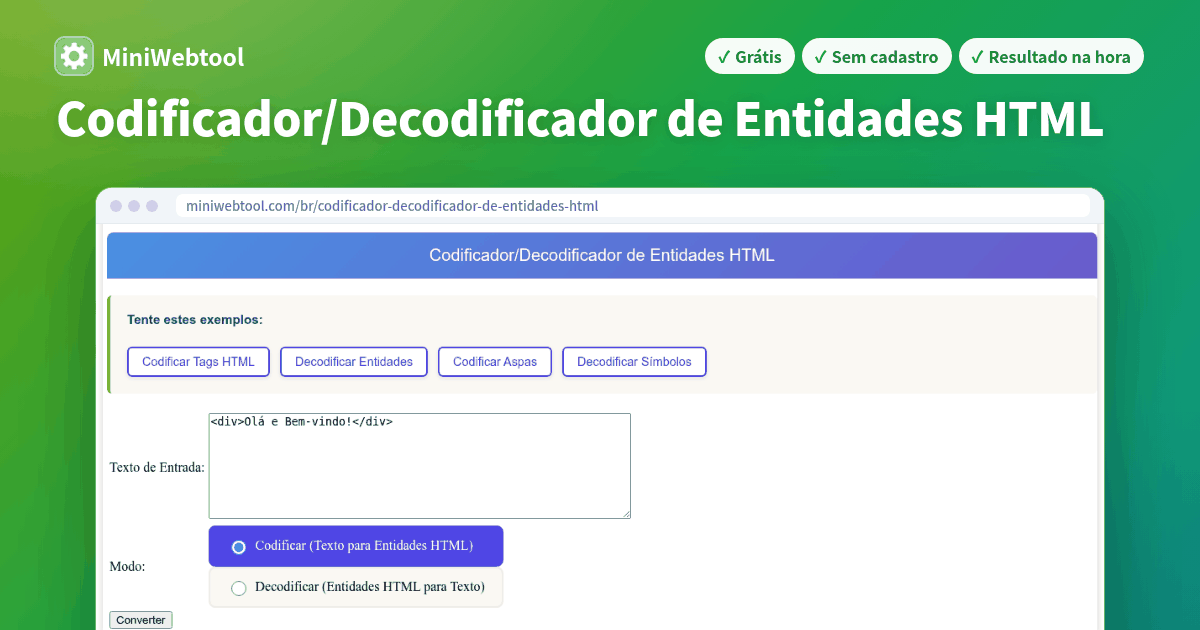 Codificador/Decodificador de Entidades HTML - Converter Caracteres ...