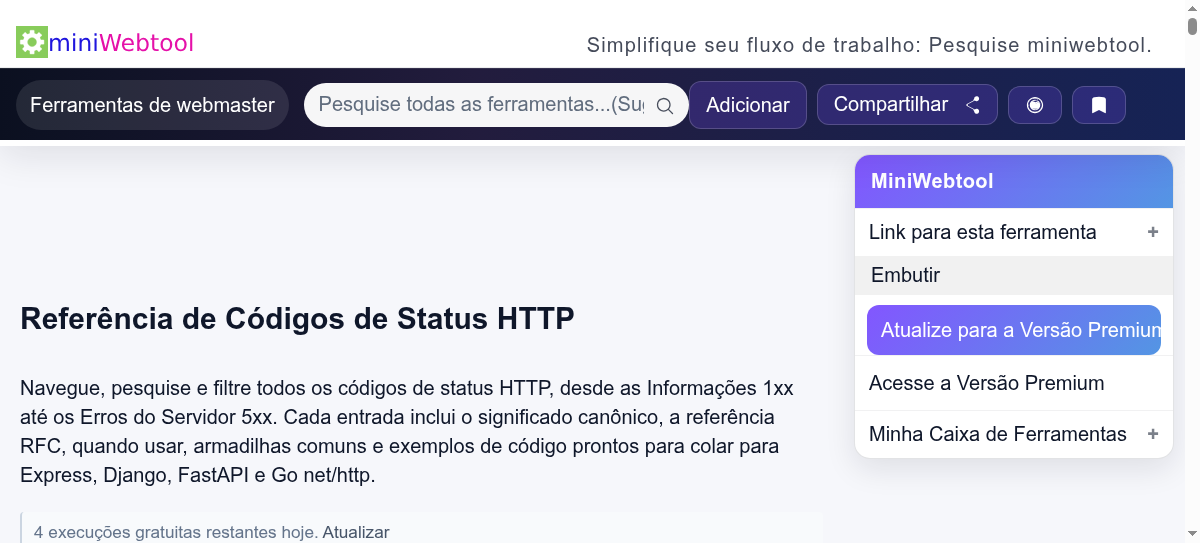 Referência de Códigos de Status HTTP - Pesquise Todos os Códigos 100 ...