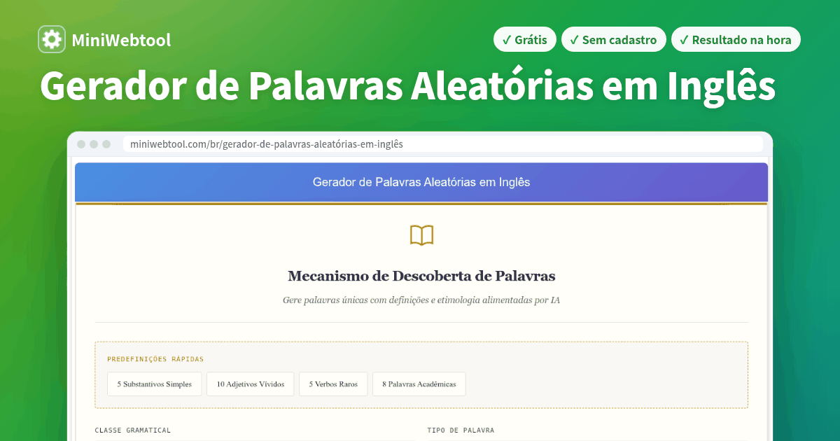 Gerador de Palavras Aleatórias em Inglês com IA - Gere Palavras com ...