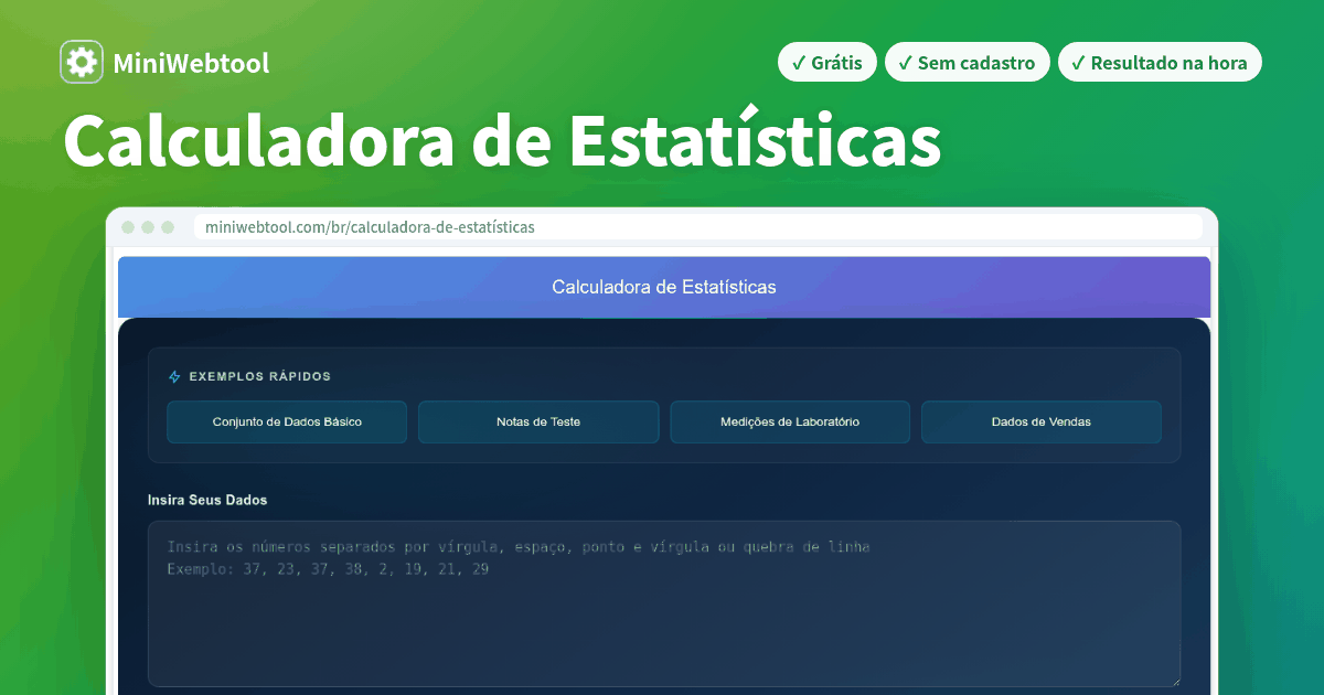 Calculadora de Estatísticas - Ferramenta Abrangente de Análise de Dados