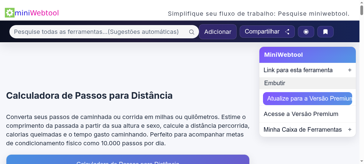 Calculadora de Passos para Distância - Converter Passos em Milhas ou ...