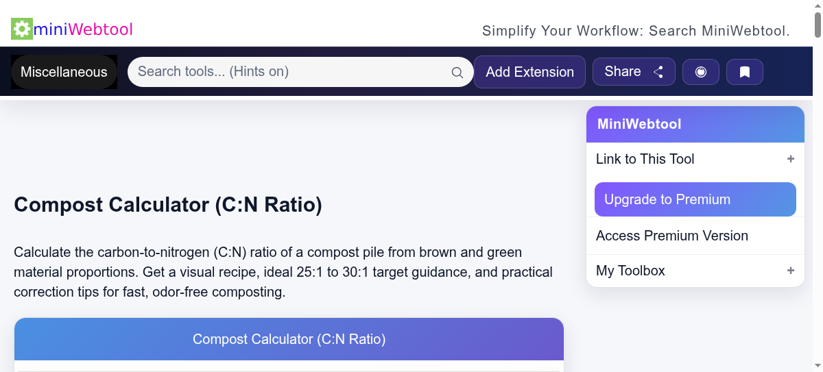 Compost Calculator (C:N Ratio) - Balance Browns and Greens