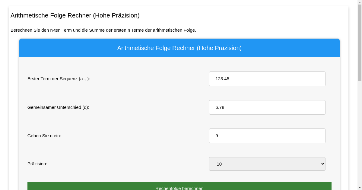 arithmetische-folge-rechner-hohe-pr-zision