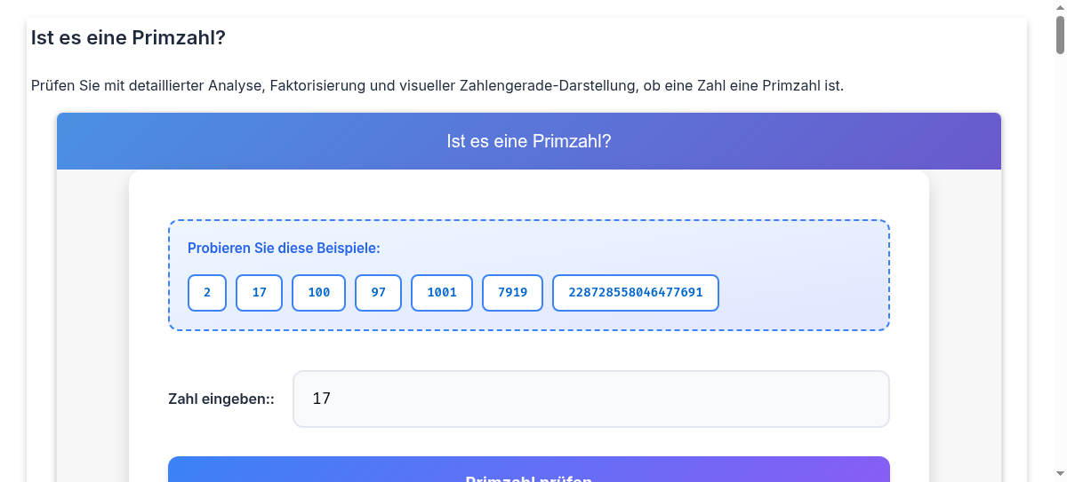 Ist das eine Primzahl? PrimzahlPrüfer