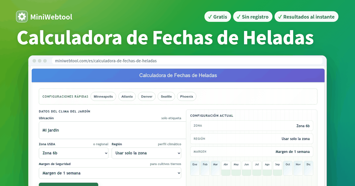 Calculadora de Fechas de Heladas - Primera y Última Helada por Zona