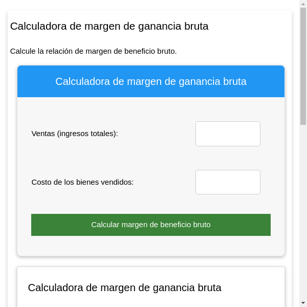 ratio de beneficio bruto