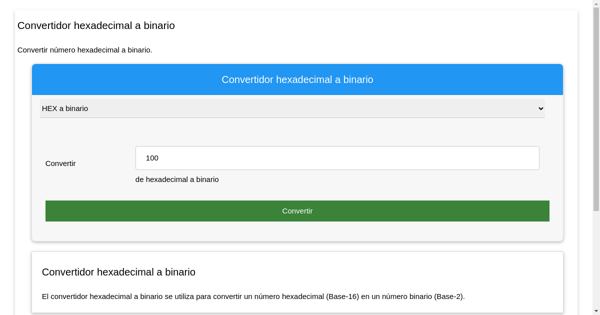 Convertidor Hexadecimal A Binario Herramienta De Conversi N De