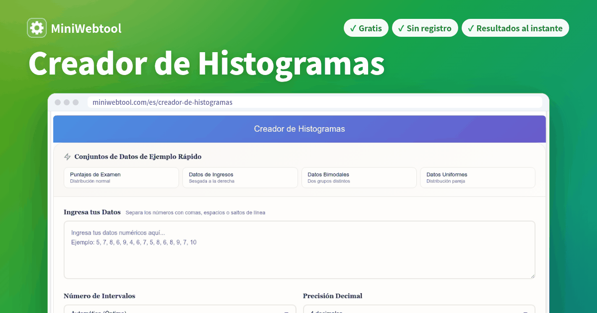 Creador de Histogramas - Cree histogramas interactivos con análisis ...
