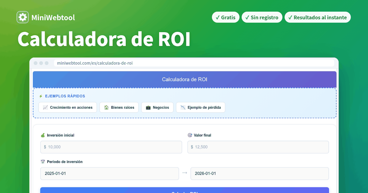Calculadora de ROI - Calcular el Retorno de Inversión con CAGR y ...