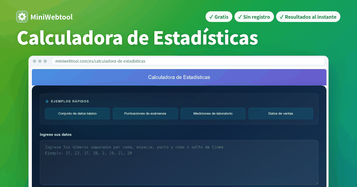 Calculadora de Estadísticas - Herramienta completa de análisis de datos
