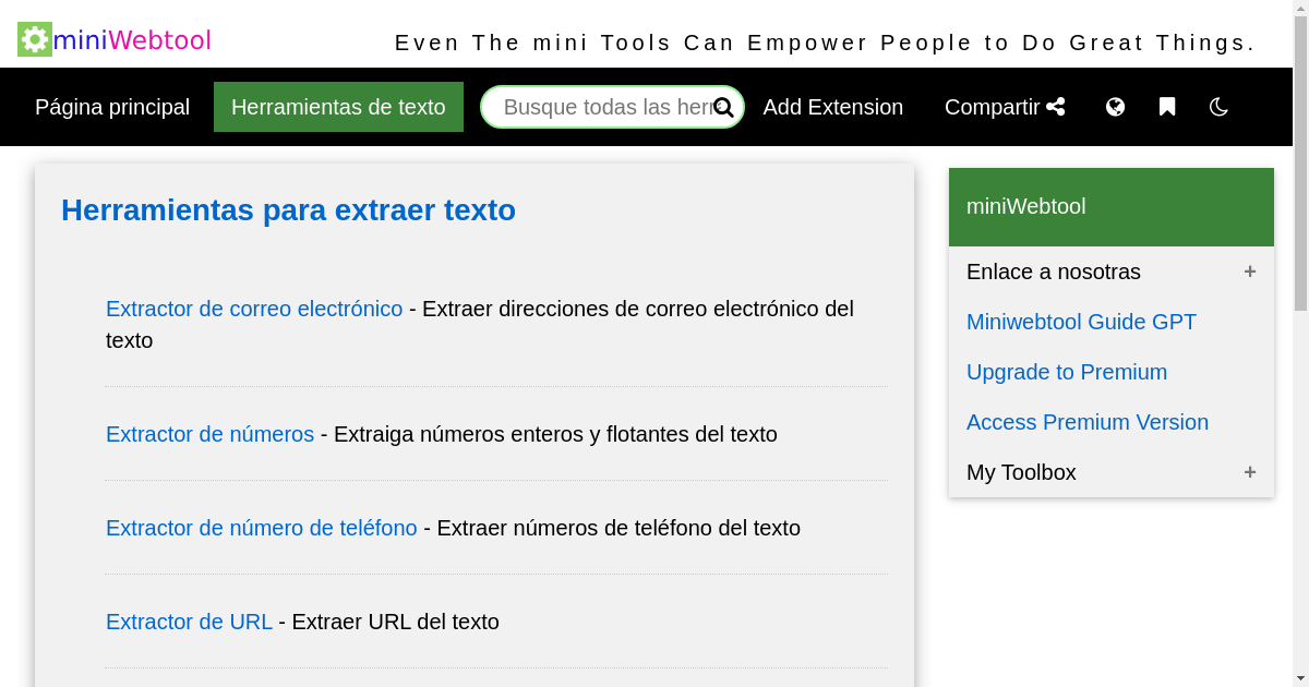 Herramientas gratuitas y calculadora - Herramientas para extraer texto