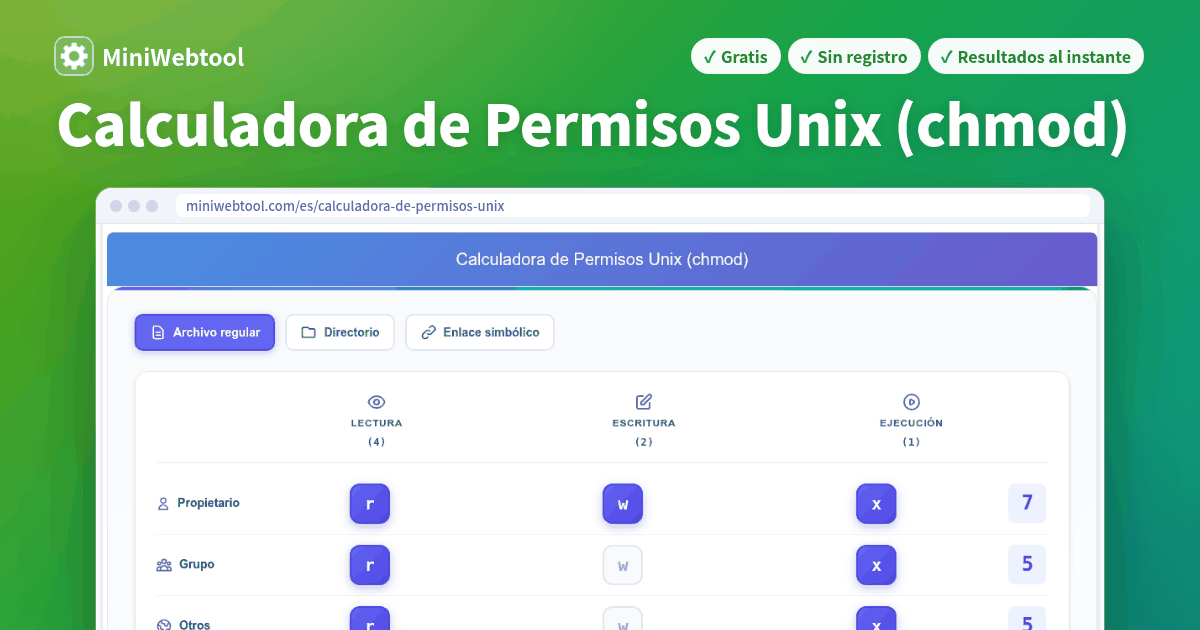 Calculadora de Permisos Unix - Calculadora interactiva de chmod con ...