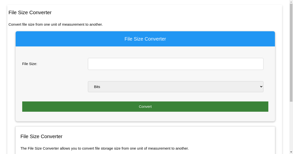 File Size Converter