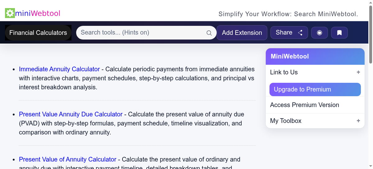 Online Tools And Calculators Annuity Calculators