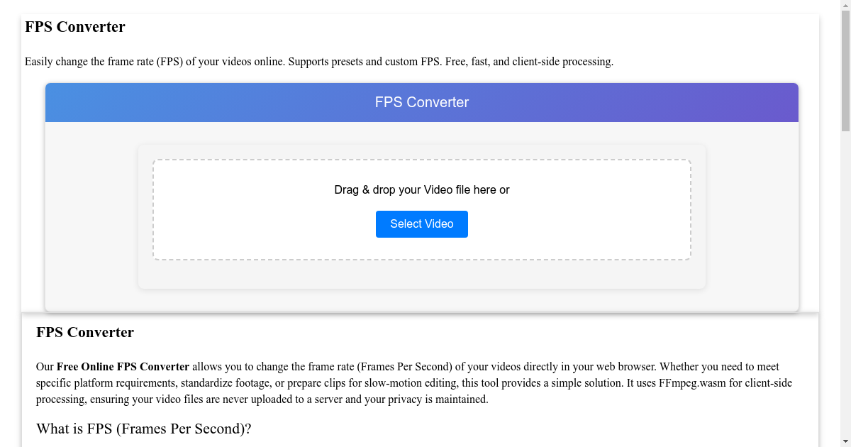 Online FPS Converter Change Video Frame Rate Free 