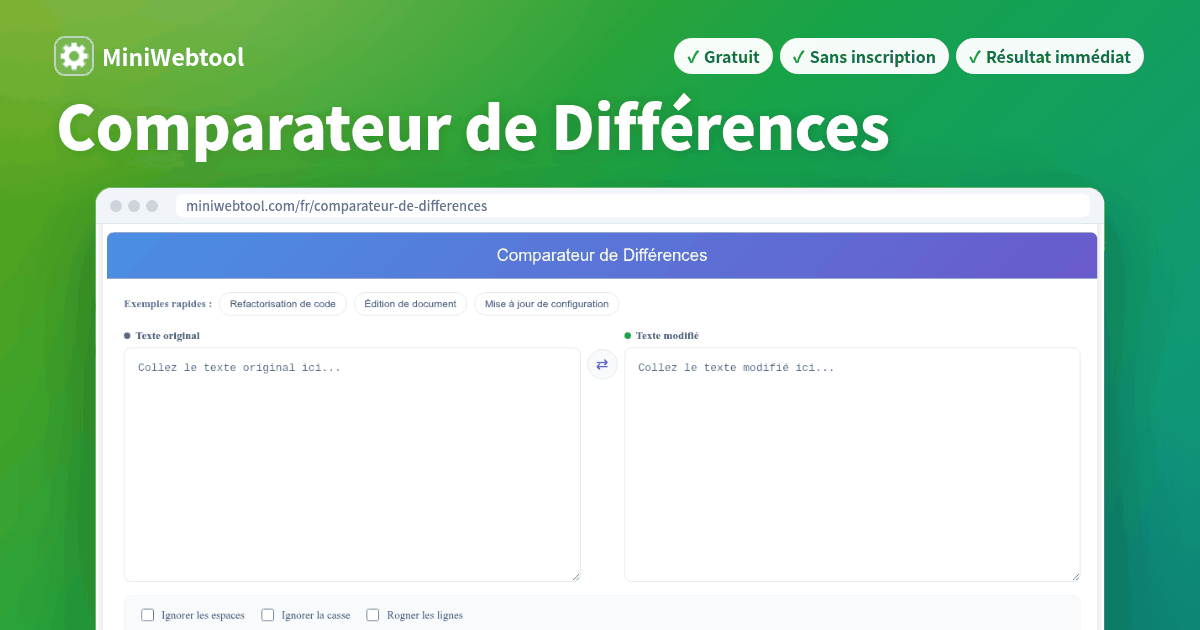 Comparateur de Différences - Comparez deux textes et surlignez les ...