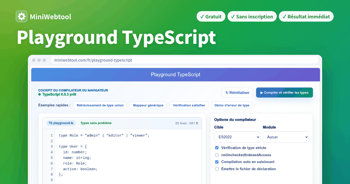 Playground TypeScript - Compilateur TypeScript en ligne avec ...