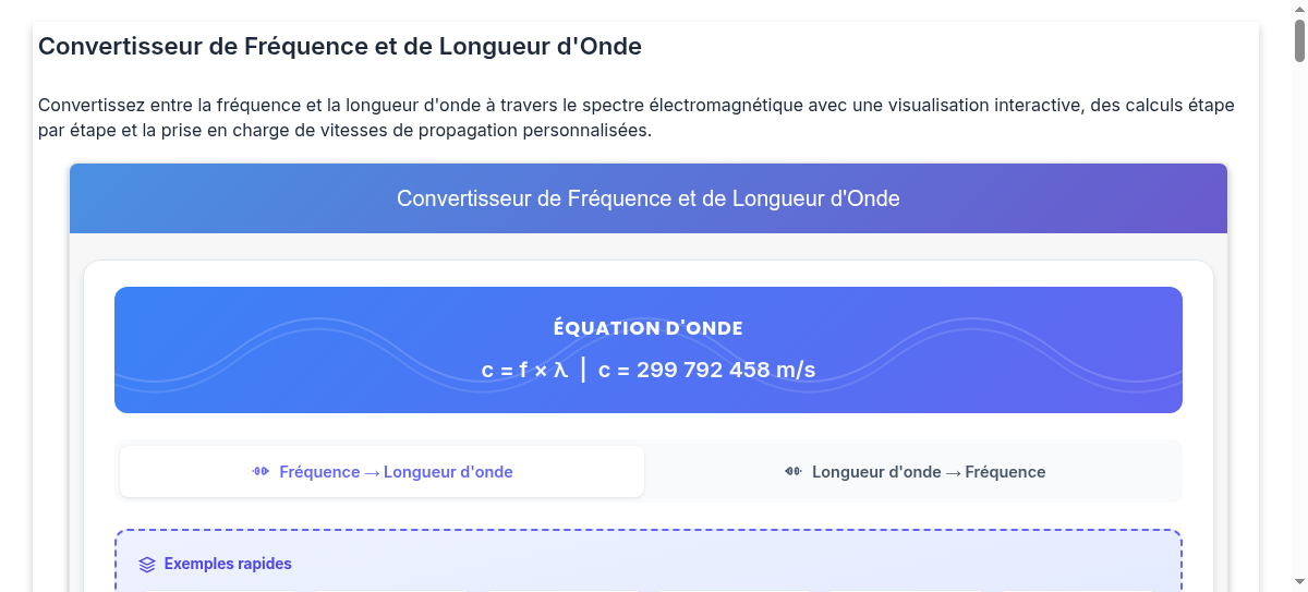 Convertisseur de Fréquence et de Longueur d'Onde Calculateur de — free download