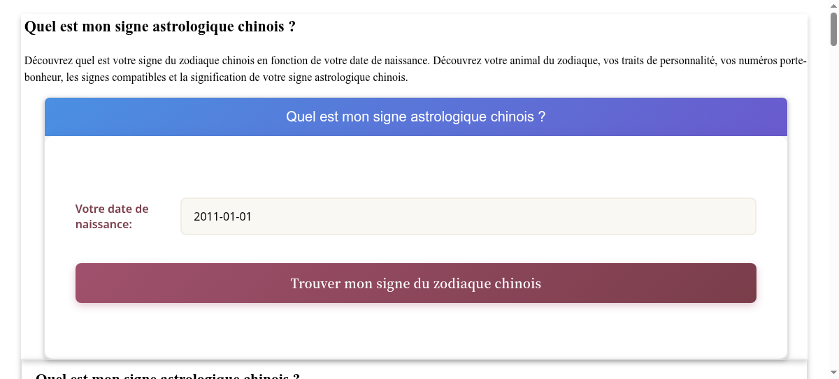 Quel Est Mon Signe Chinois 2022