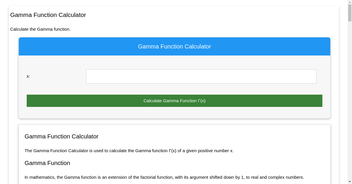 gamma-function-calculator