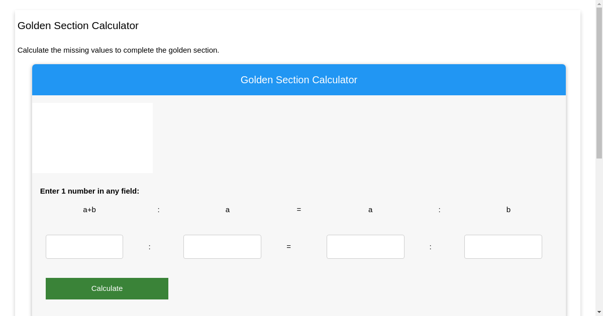 golden section search calculator