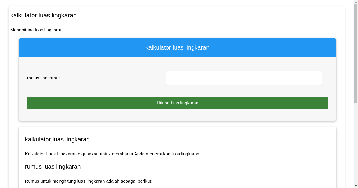 kalkulator-luas-lingkaran