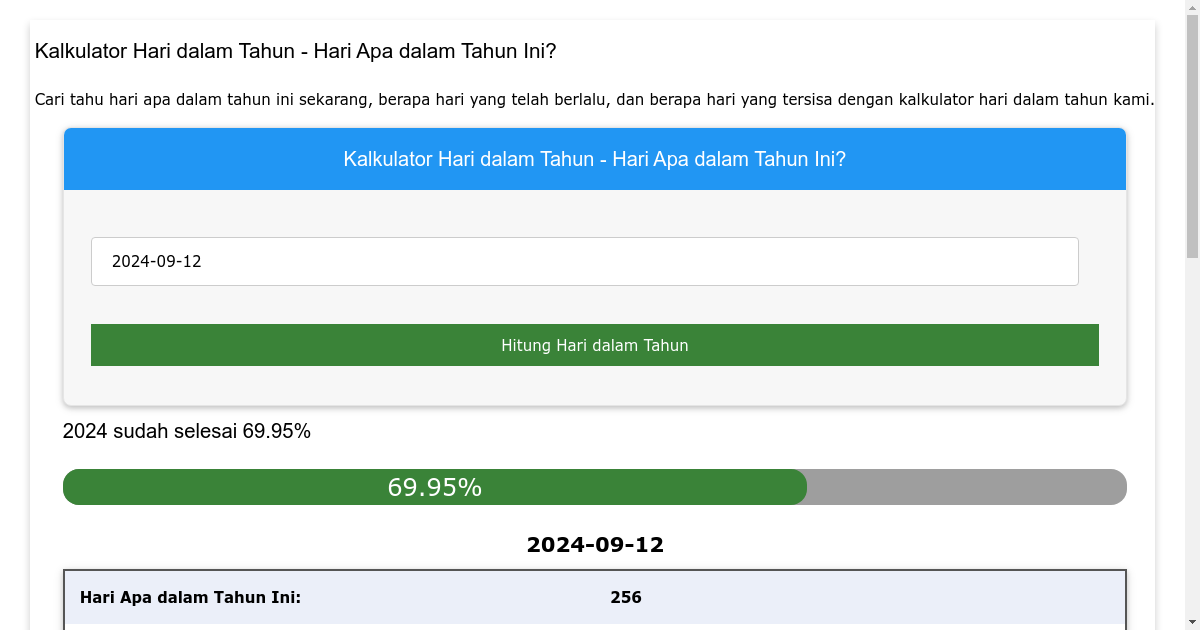 Kalkulator Hari Dalam Tahun