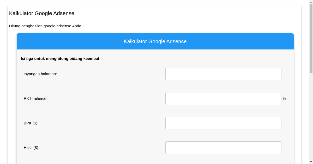 Kalkulator AdSense: Panduan Lengkap untuk Mengoptimalkan Pendapatan Anda