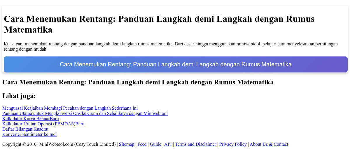 Rumus Rintangan Cara Menemukan Rentang: Panduan Langkah demi Langkah dengan Rumus ...