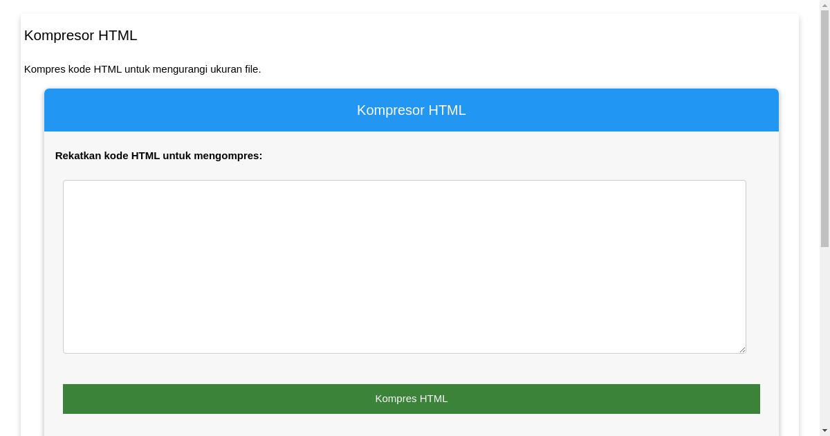 Kompresor HTML Kompres HTML