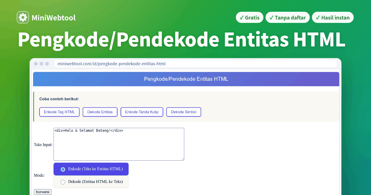Html Ke Program Long Pengkode/Pendekode Entitas HTML - Konversi Karakter Khusus ke Entitas HTML