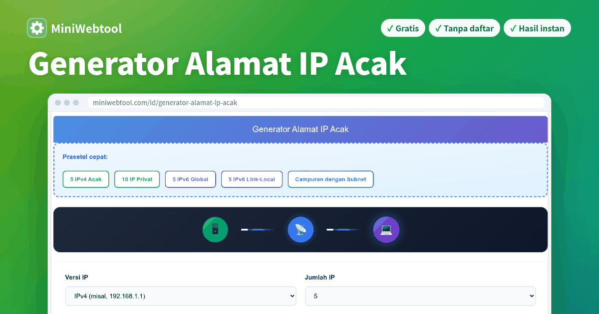 Acak Generator Alamat IP Acak - Buat Alamat IPv4 dan IPv6 Valid Secara Online