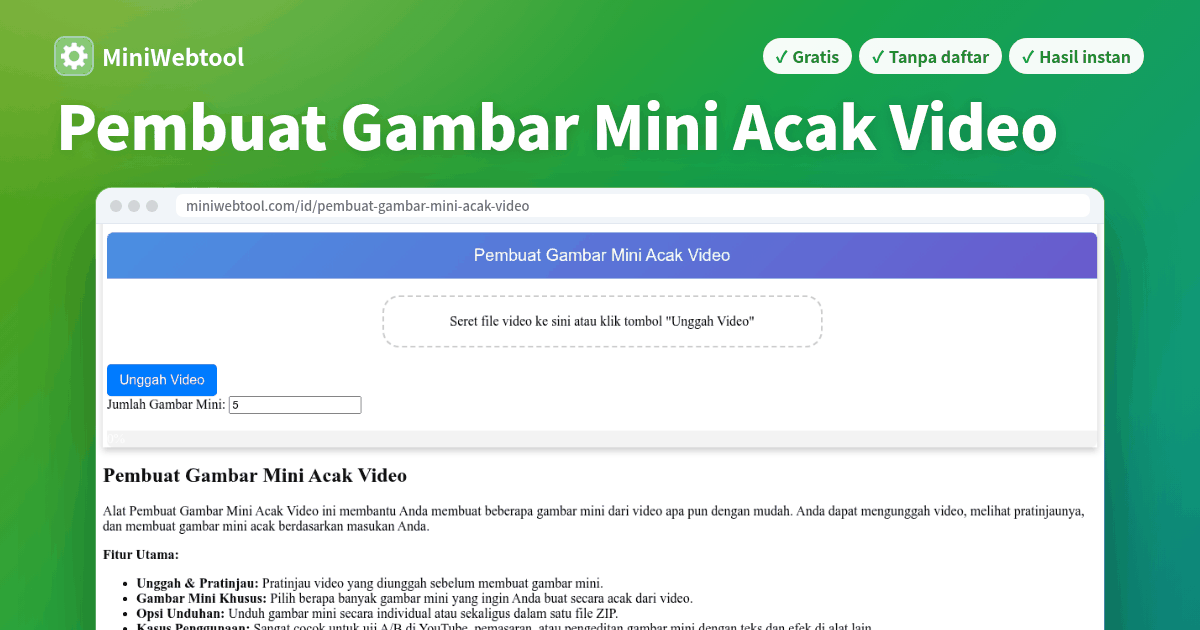 Pembuat Gambar Mini Acak Video