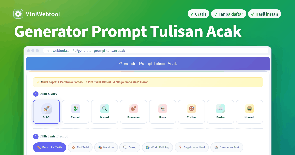 Generator Prompt Tulisan Acak - Pembuka Cerita Kreatif, Plot Twist ...