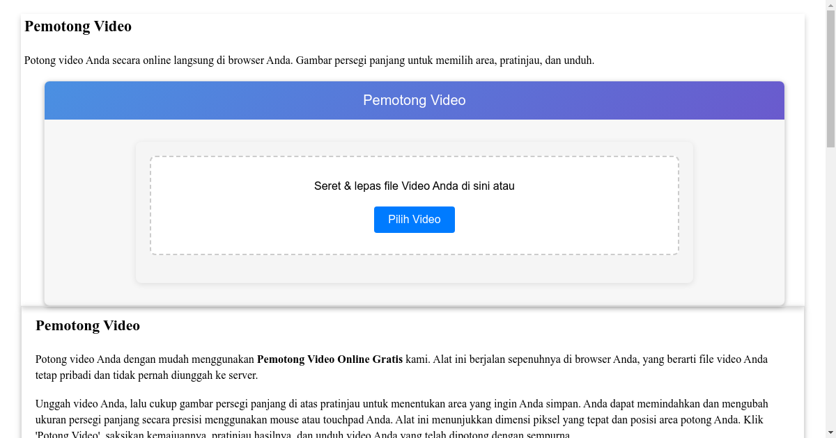 Pemotong Video Online Gratis Potong Video di Browser