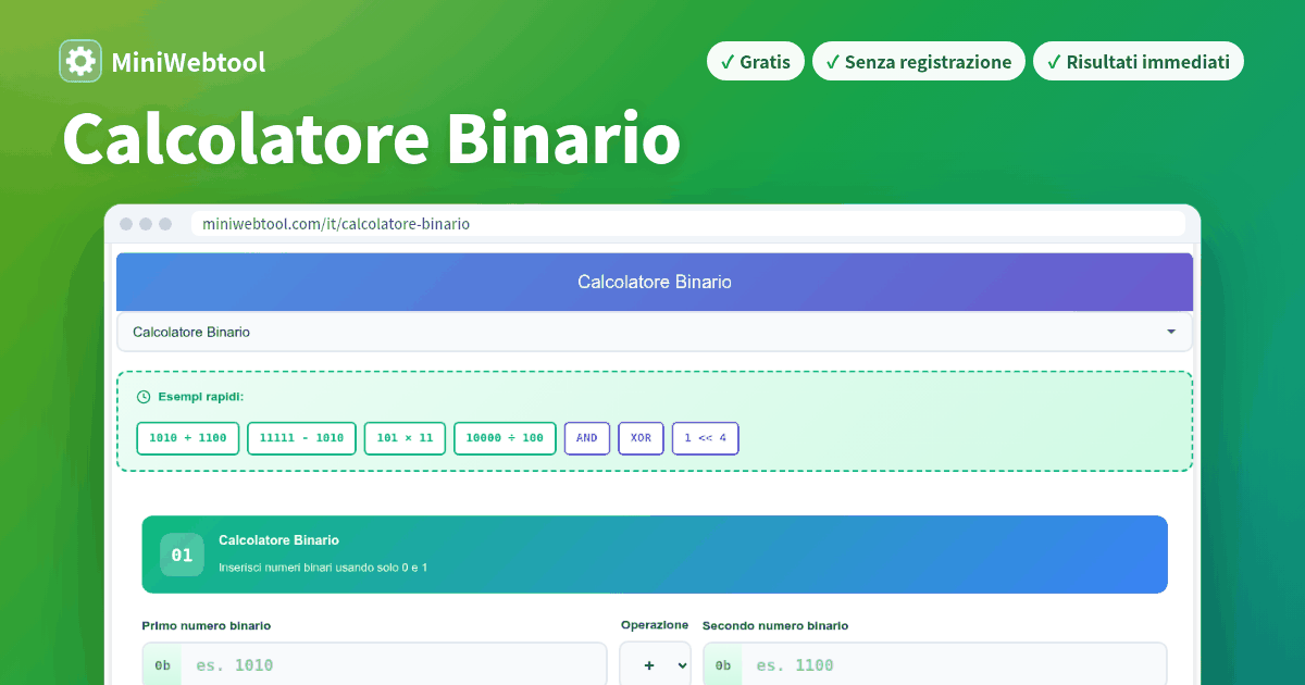 Bit Calcolo Calcolatore Binario - Addizione, Sottrazione, Moltiplicazione e ...