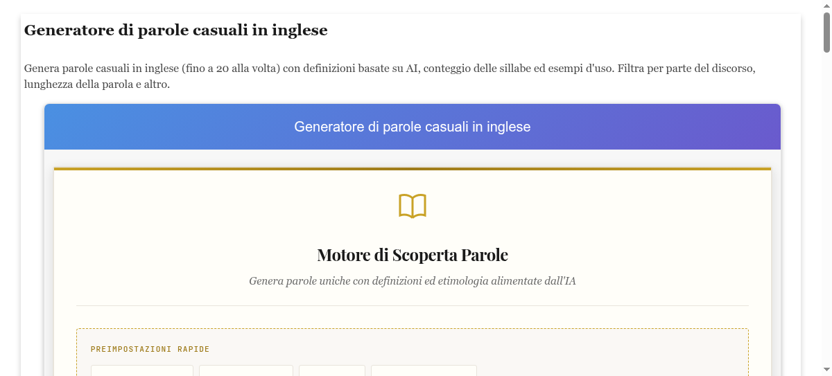 generatore di parole da lettere