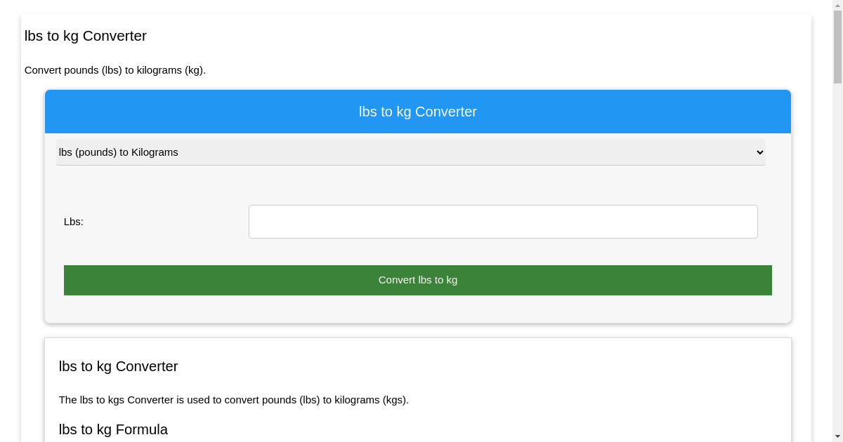 lbs to kg Converter Convert Pounds to Kilograms