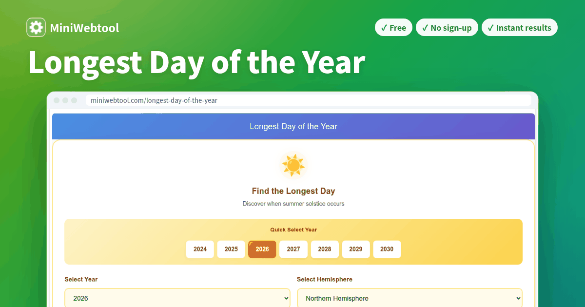 Longest Day Graph Longest Day of the Year - Summer Solstice Date & Time Calculator