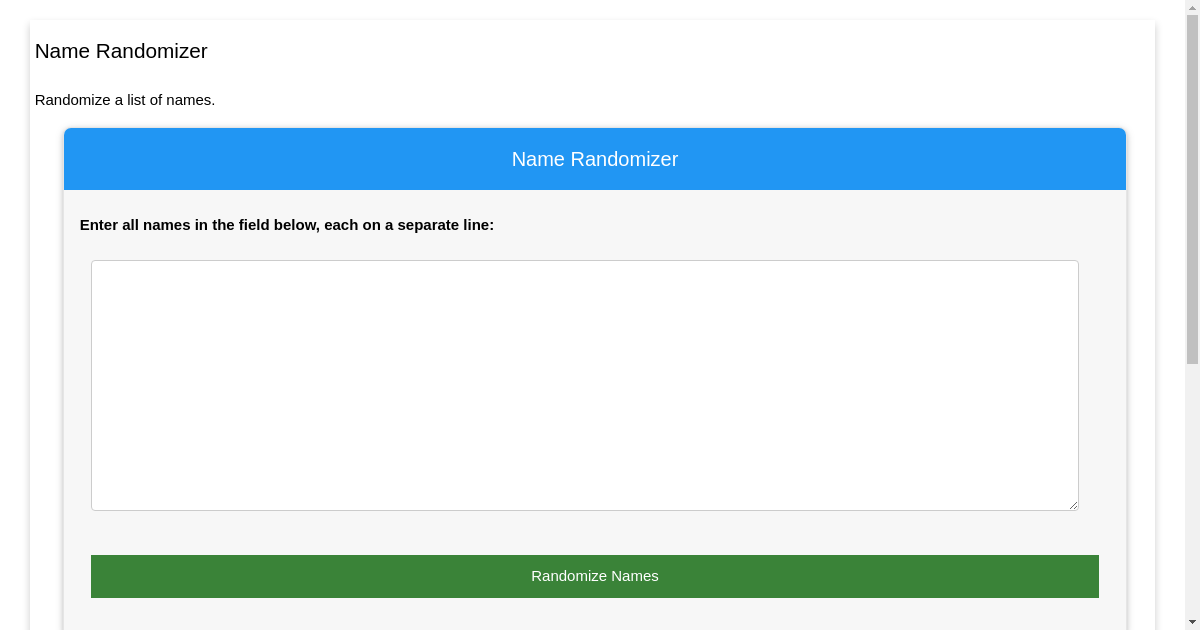 Online Name Randomizer