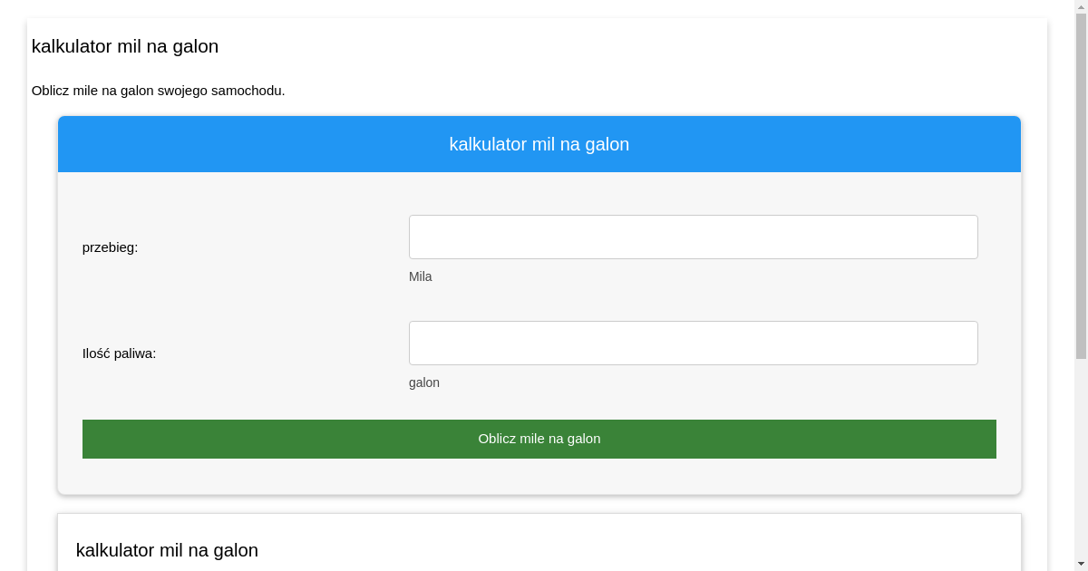 kalkulator mil na galon
