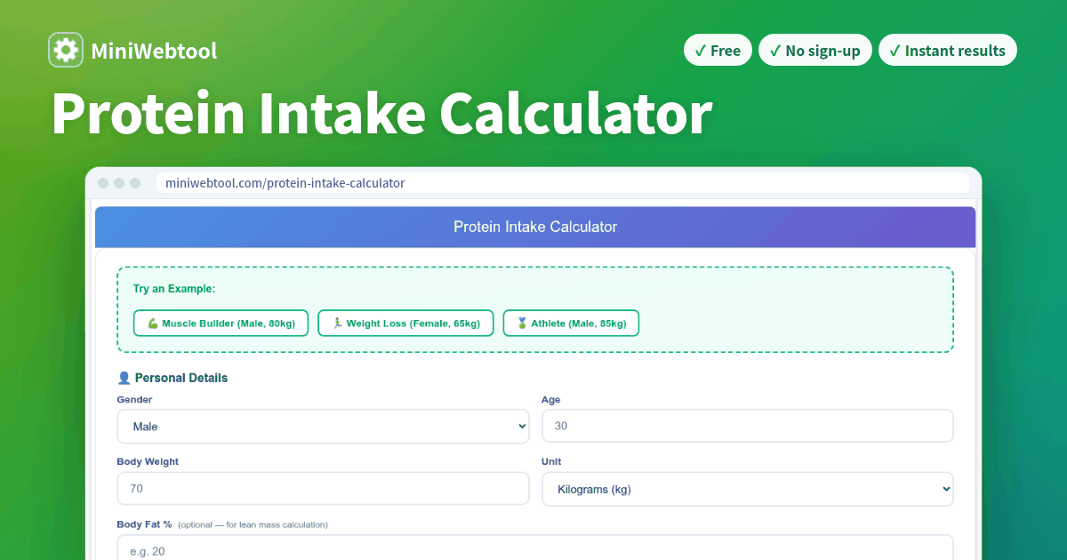 Protein Intake Activity Level Protein Intake Calculator - Daily Protein Needs by Weight, Goals & Activity