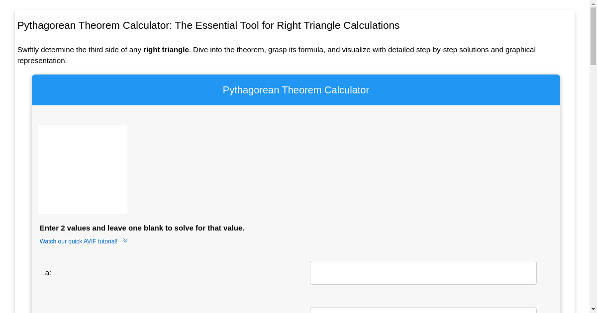 Pythagorean Theorem Calculator: The Essential Tool for Right Triangle ...