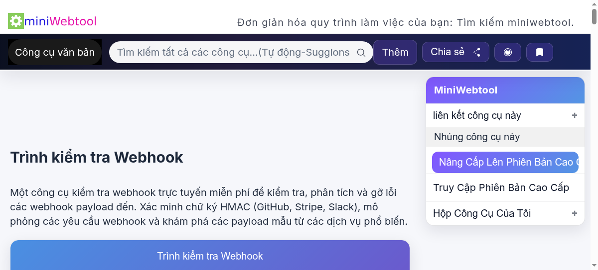 Trình kiểm tra Webhook - Kiểm tra, Gỡ lỗi & Mô phỏng Webhook Payload ...