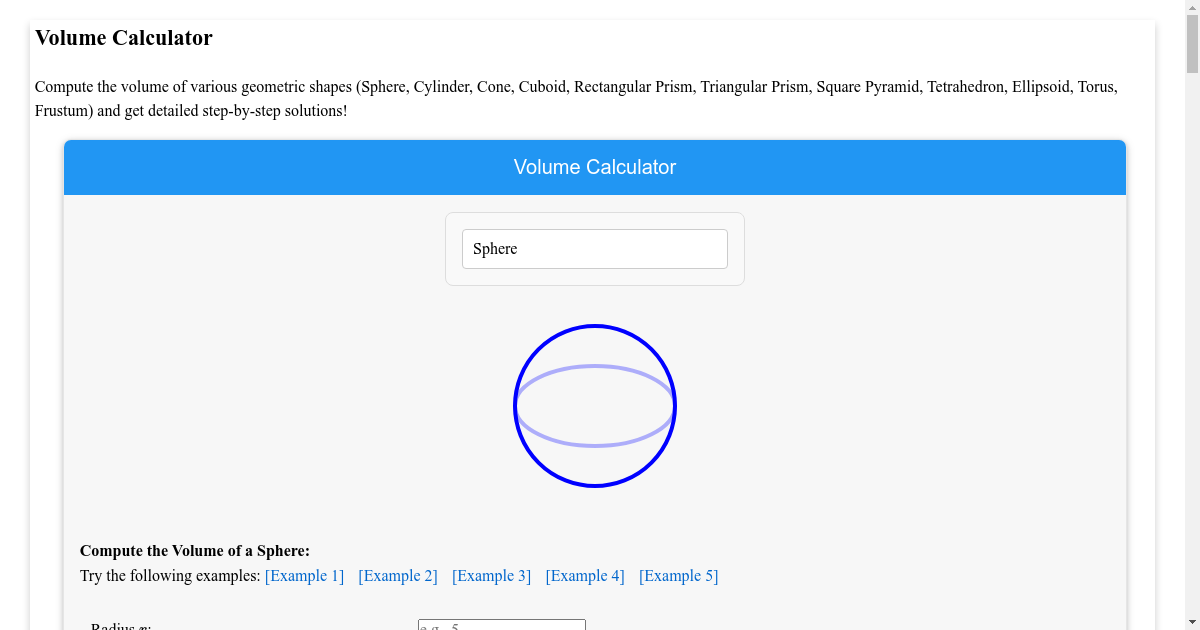 Volume Calculator with Step-by-Step Solutions